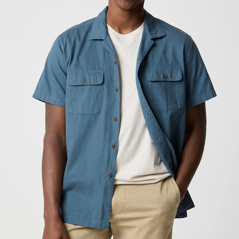 J. Crew Men's Textured Corduroy Camp Shirt Size Medium NEW